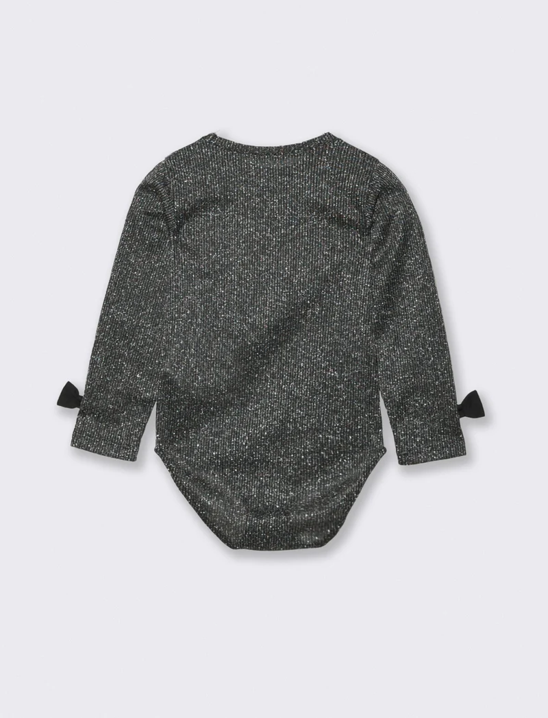 Body tessuto brillante - Nero