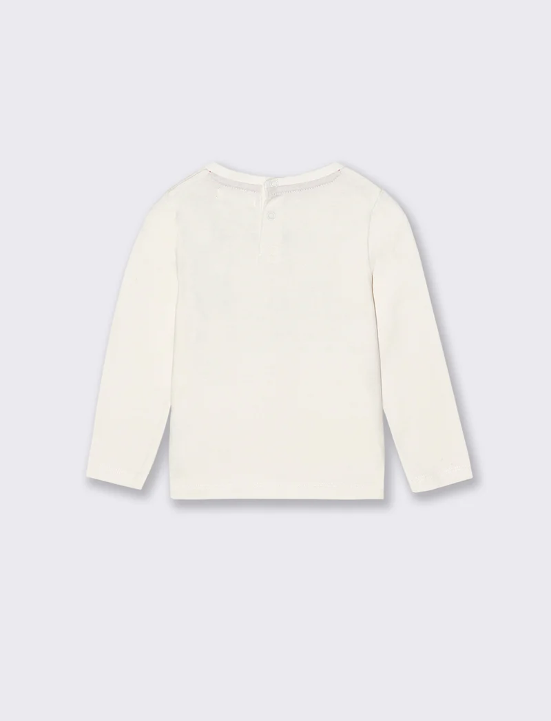 T shirt stampa pinguini - Bianco latte