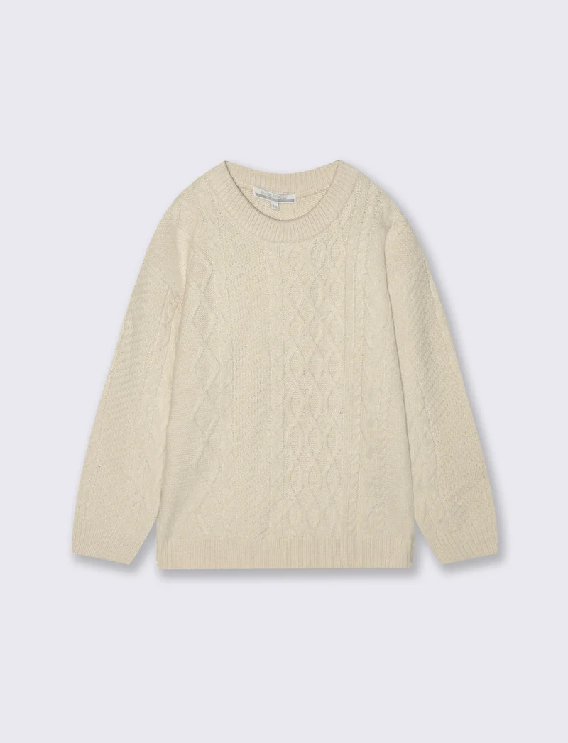 MAGLIA CON TRECCE - Beige