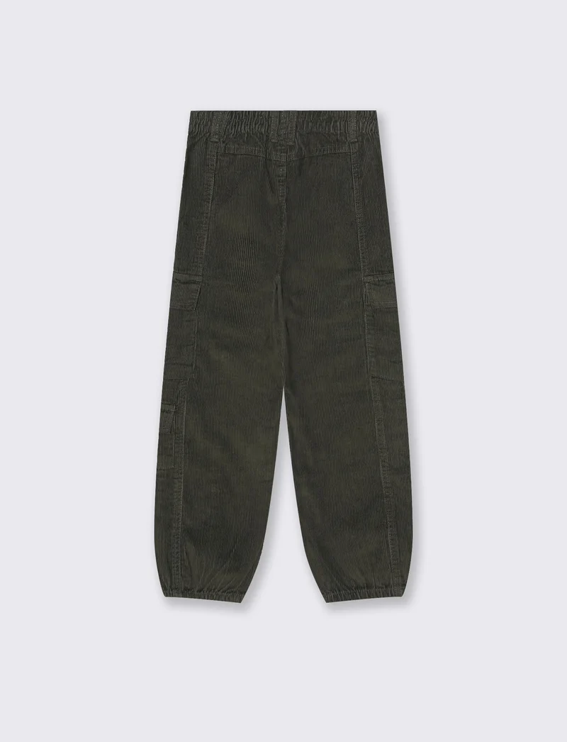 PANTALONI CARGO IN VELLUTO - Verde