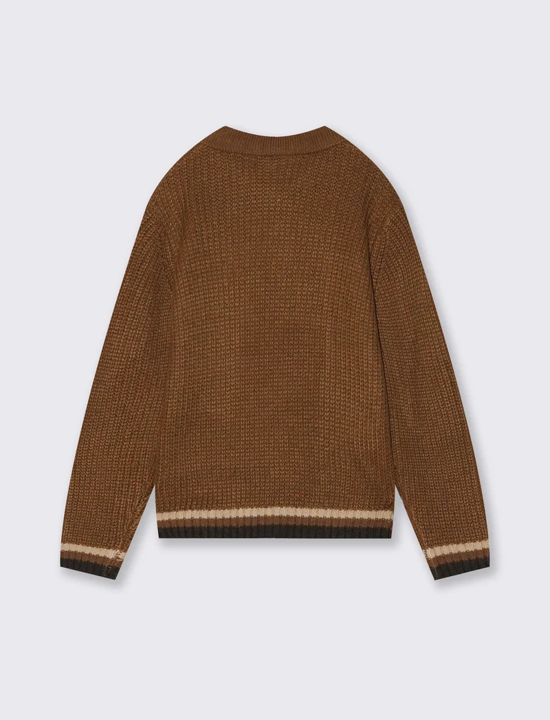 MAGLIA CON ZIP - Marrone tabacco