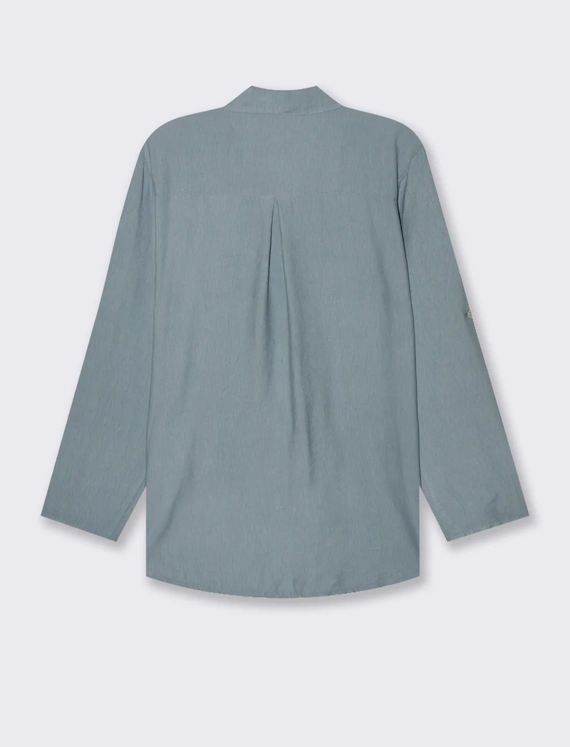 Camicia con nodo al fondo per donna - Denim