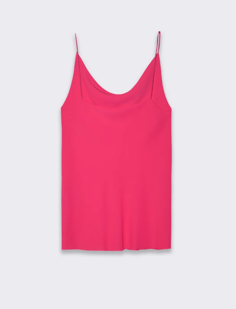Top raso con bretelline elastiche - Fuxia azalea