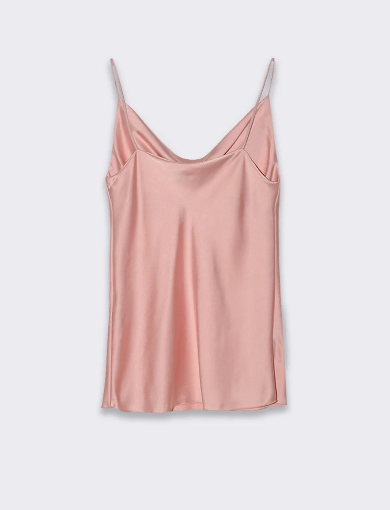 Top raso con bretelline elastiche - Rosa