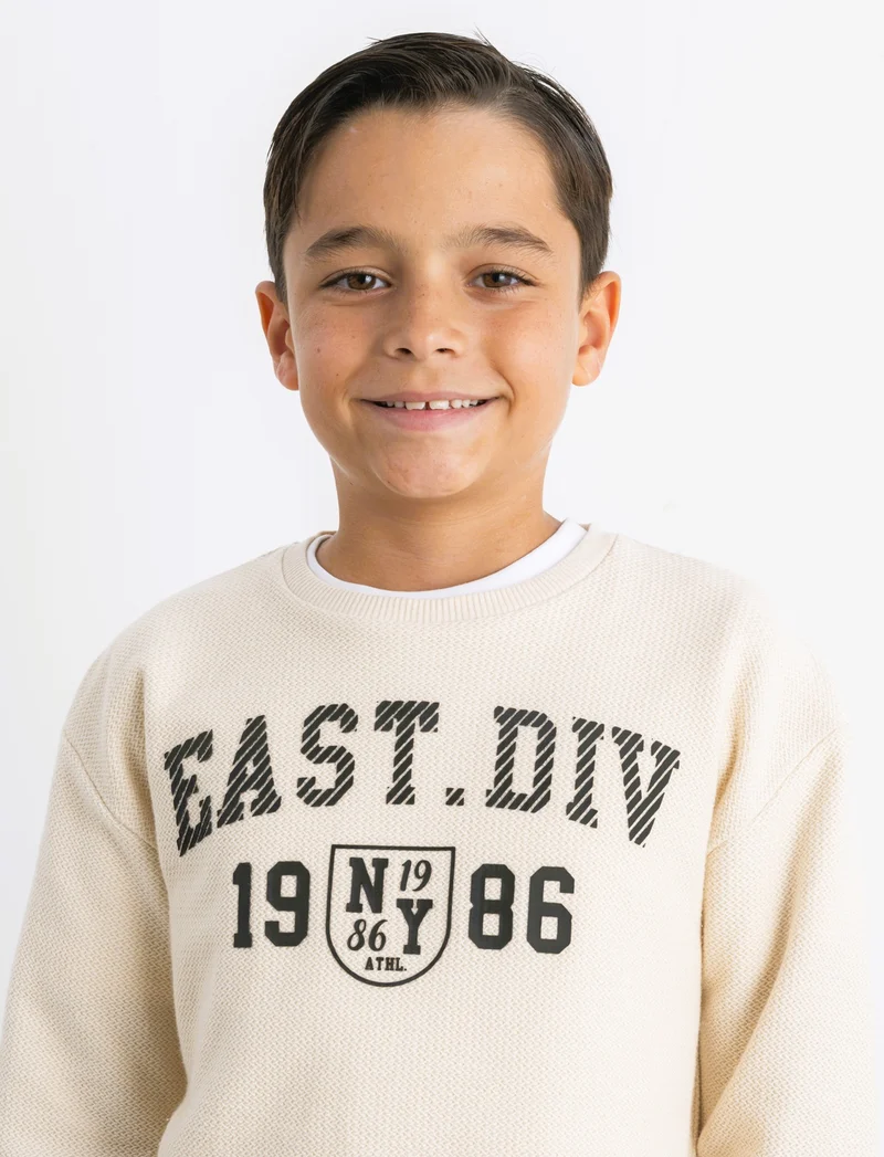 T-SHIRT CON STAMPA - Beige