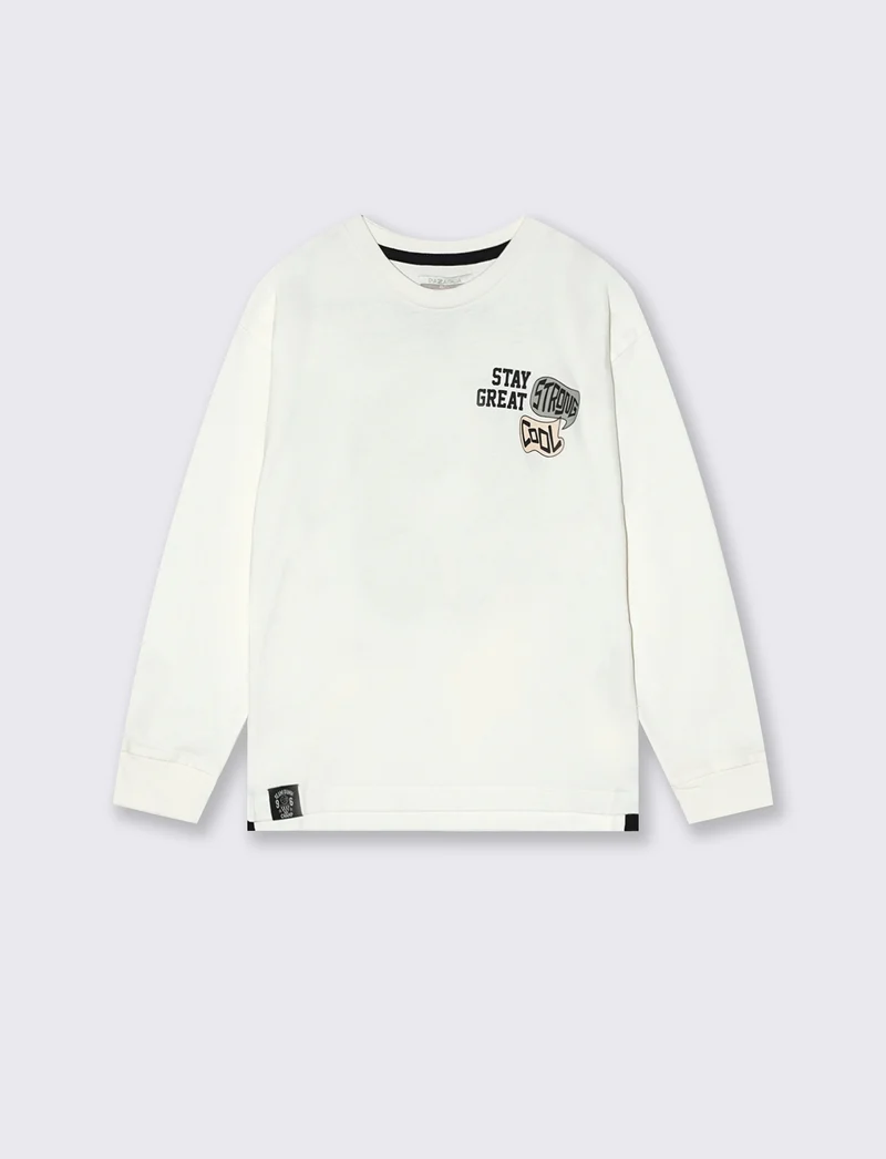 T-SHIRT MANICA LUNGA - Bianco latte