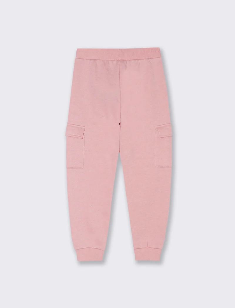 Pantaloni in felpa con tasconi. - Rosa