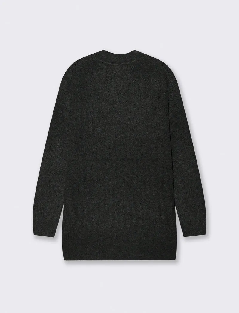 PULLOVER CON SPACCHI LATERALI - Antracite melange