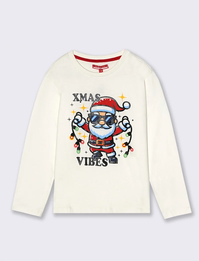 T-SHIRT CON STAMPA - Bianco latte