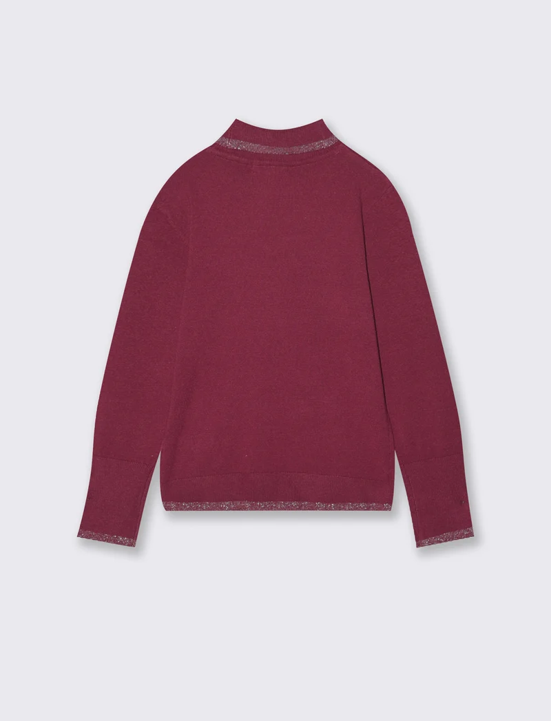 Lupetto con bordino metallizzato - Rosso amarena
