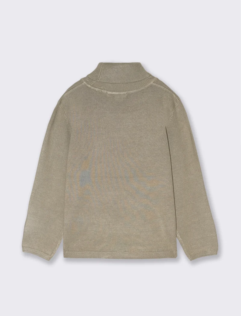 MAGLIA COLLO ALTO viscosa nylon - Verde