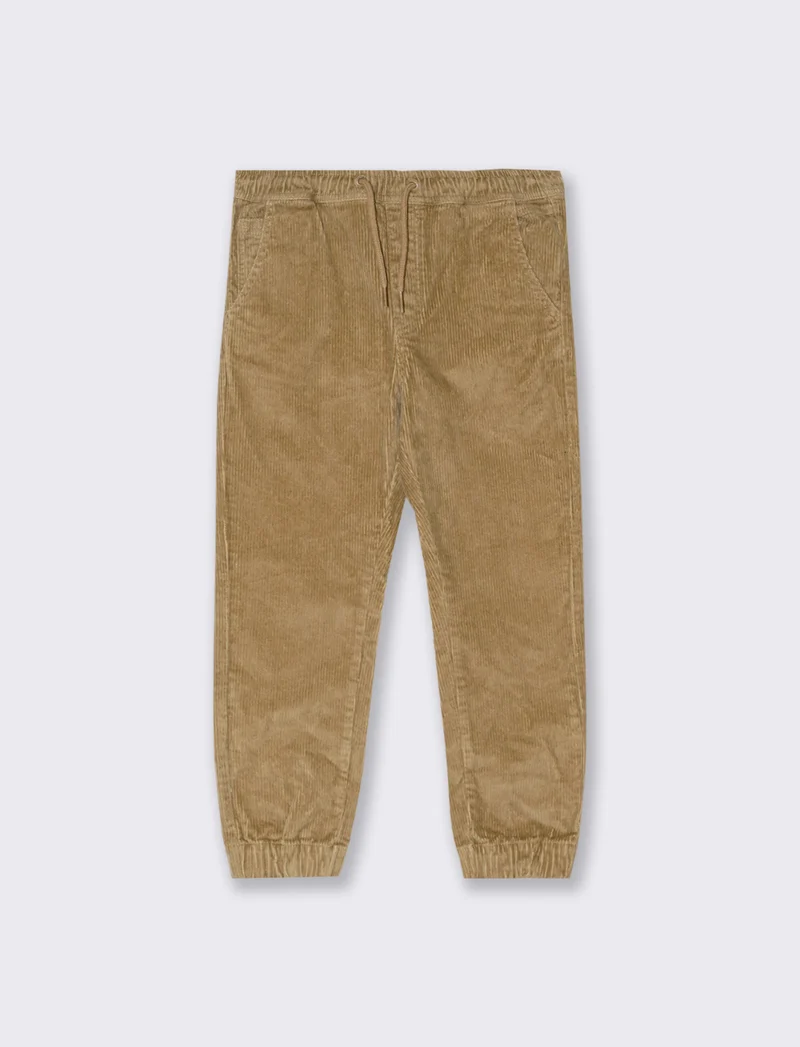 Jogger in velluto a coste. - Beige