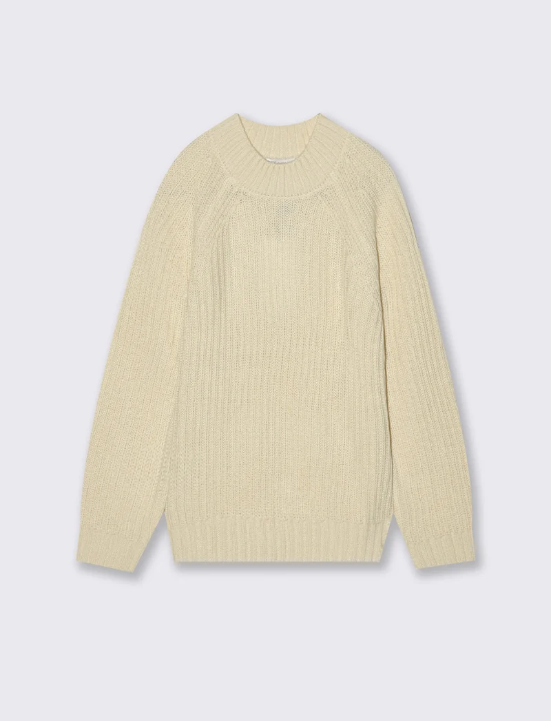 MAGLIA CON COLLO DOLCE VITA - Beige