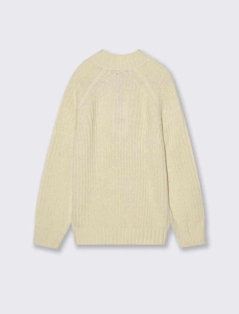MAGLIA CON COLLO DOLCE VITA - Beige