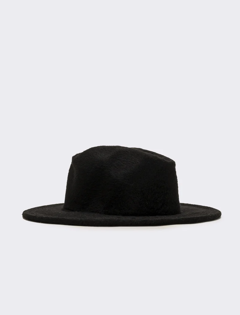 Cappello cowboy finta pelliccia - Nero