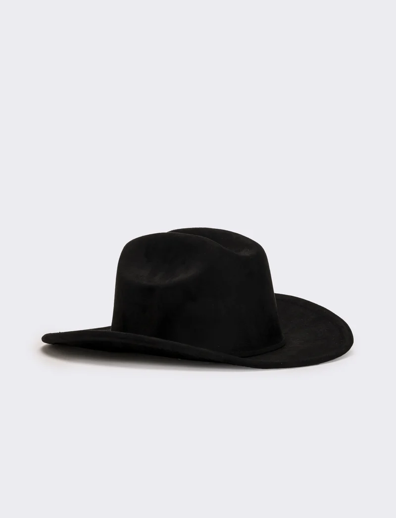 Cappello cowboy in dainetto donna - Nero