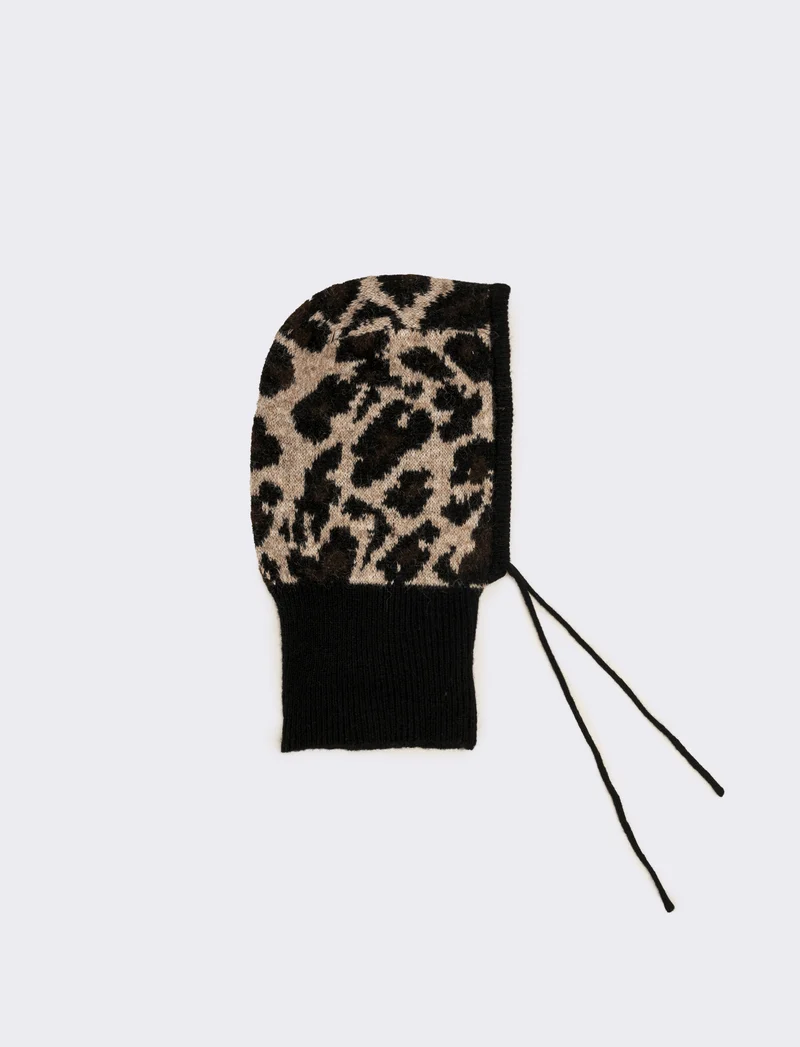 Balaclava donna leopardato e nero - Nero