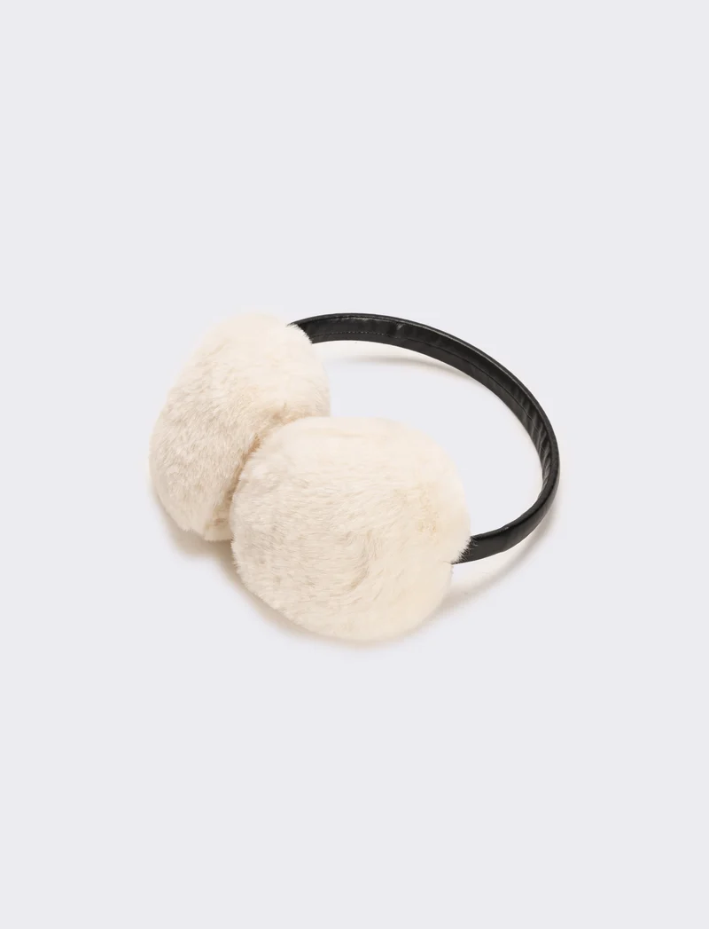 Copriorecchie con ecopelle donna - Beige