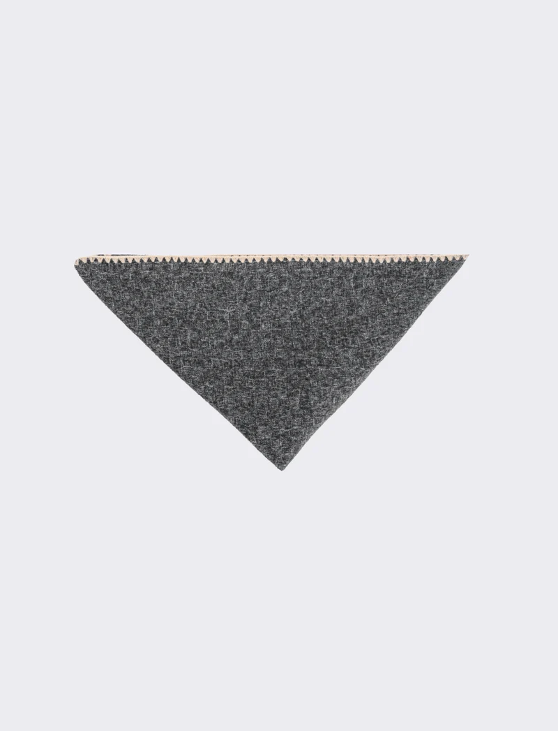 Sciarpa triangolo con impunture varie fantasie - Grigio