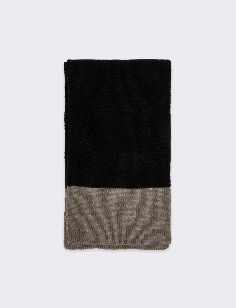 Sciarpa in maglia bicolor uomo - Nero