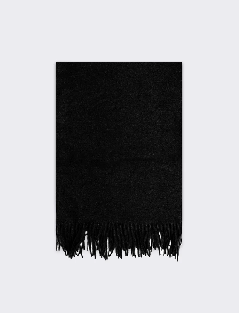 Sciarpa unito con frange uomo - Nero