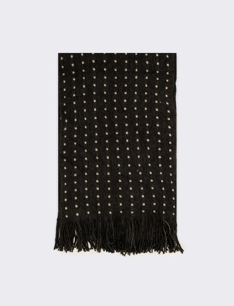 Sciarpa uomo pois con frange - Grigio