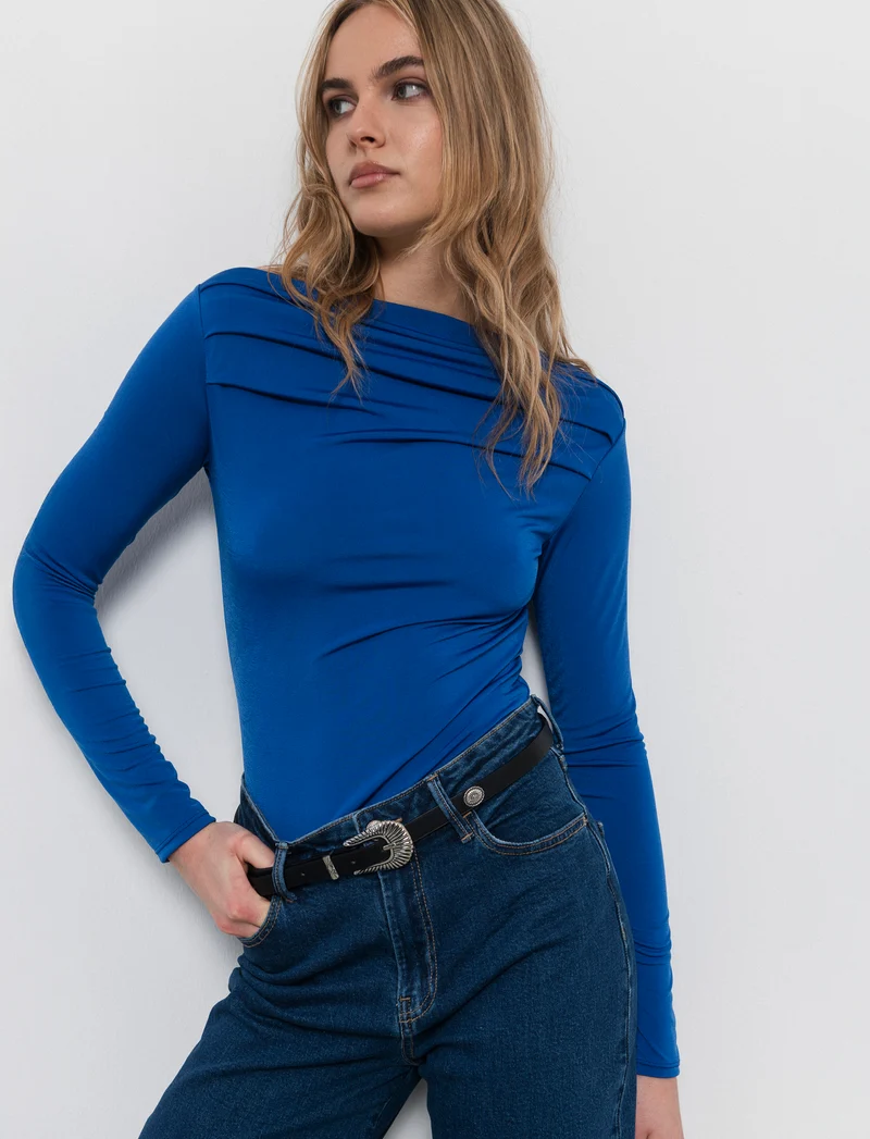 Body con scollo a barca - Bluette