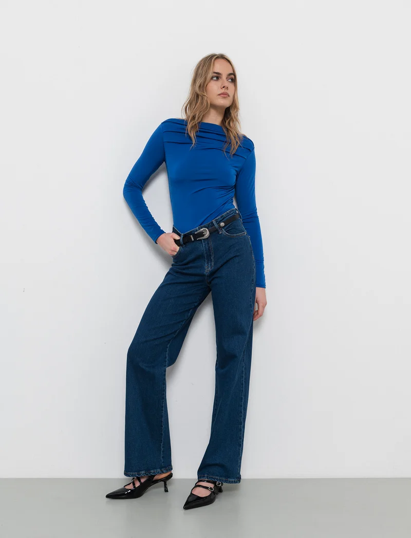 Body con scollo a barca - Bluette