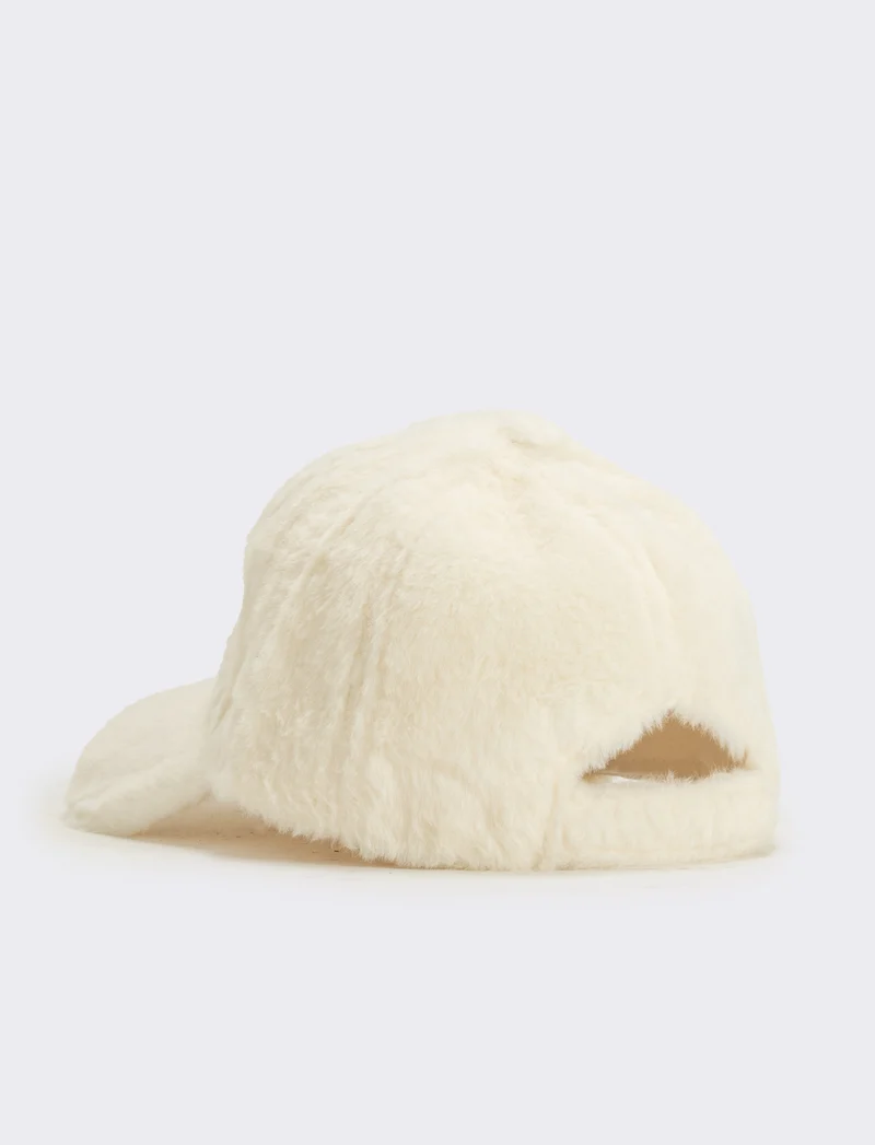 Cappello baseball pelliccia - Bianco sporco