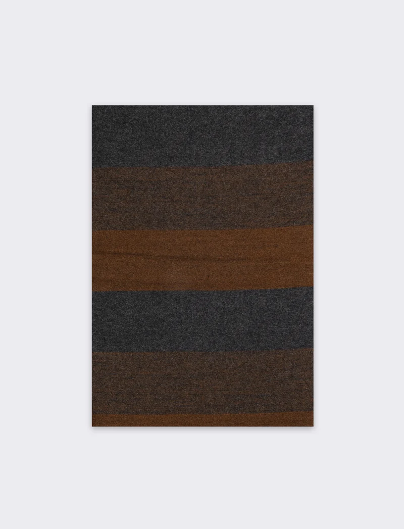 Sciarpa righe larghe uomo - Marrone