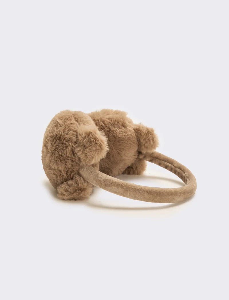 Copriorecchie bambina con perle - Beige