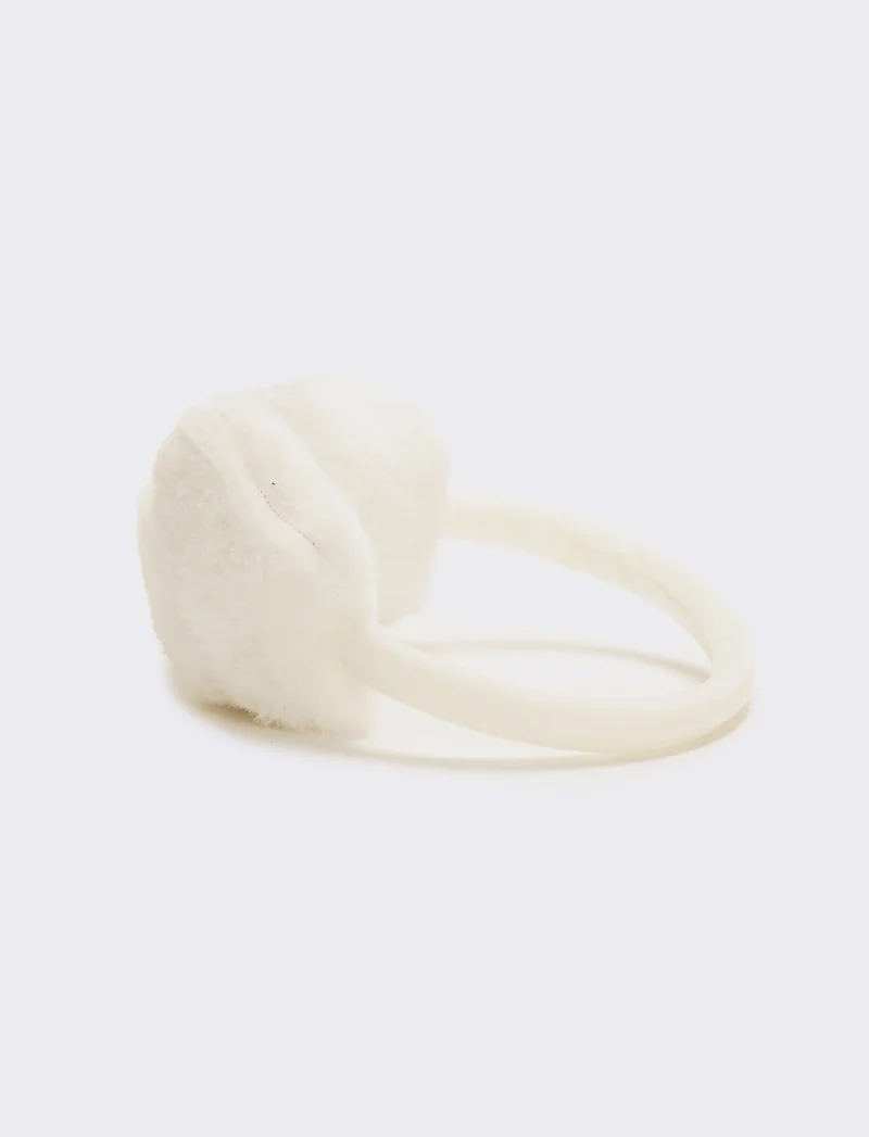 Copriorecchie bambina con perle - Bianco