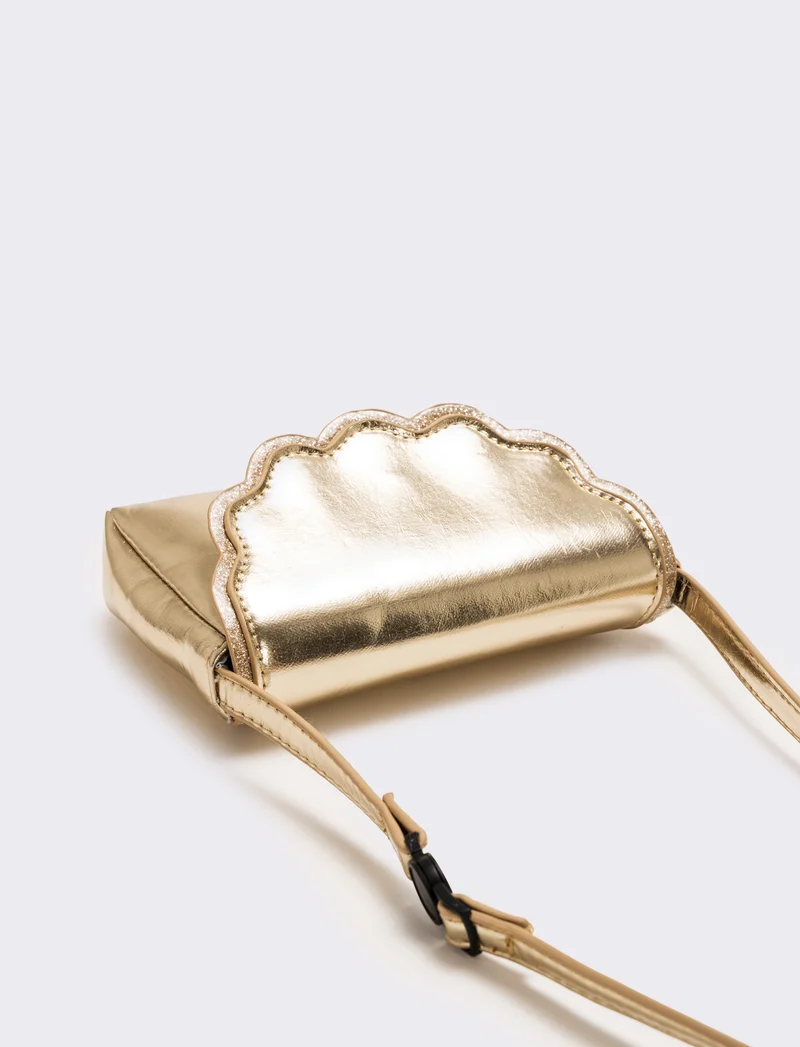 Borsa bambina a tracolla laminata - Oro