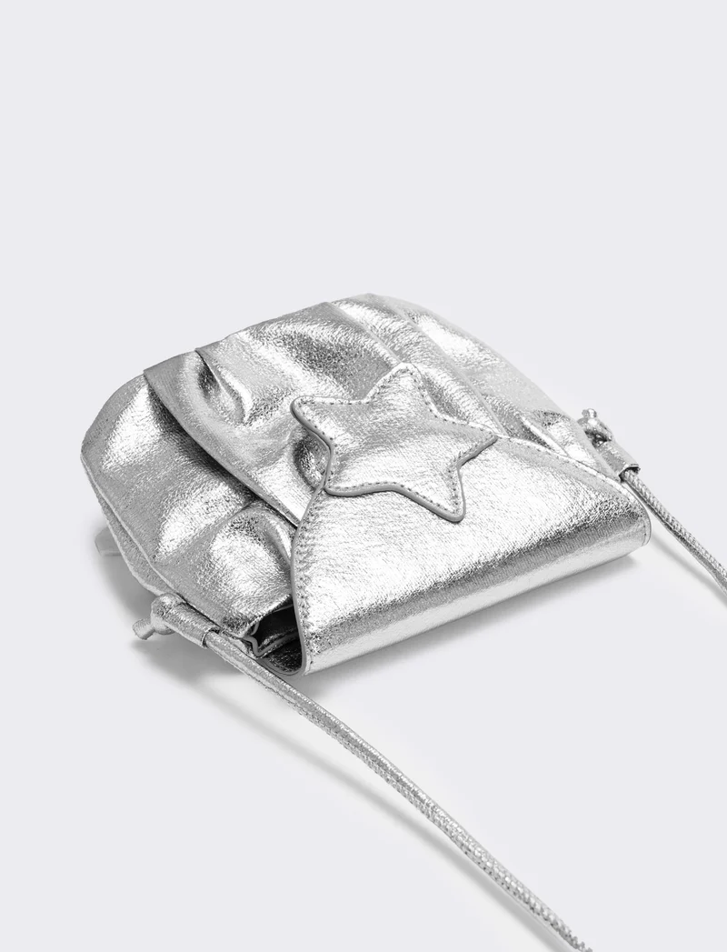 Tracolla bambina con stella laminata 15,5x13 cm - Argento