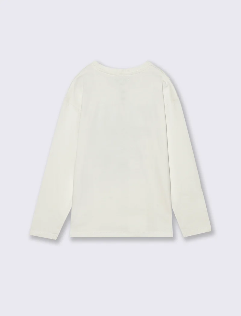 T-shirt con stampa - Bianco latte