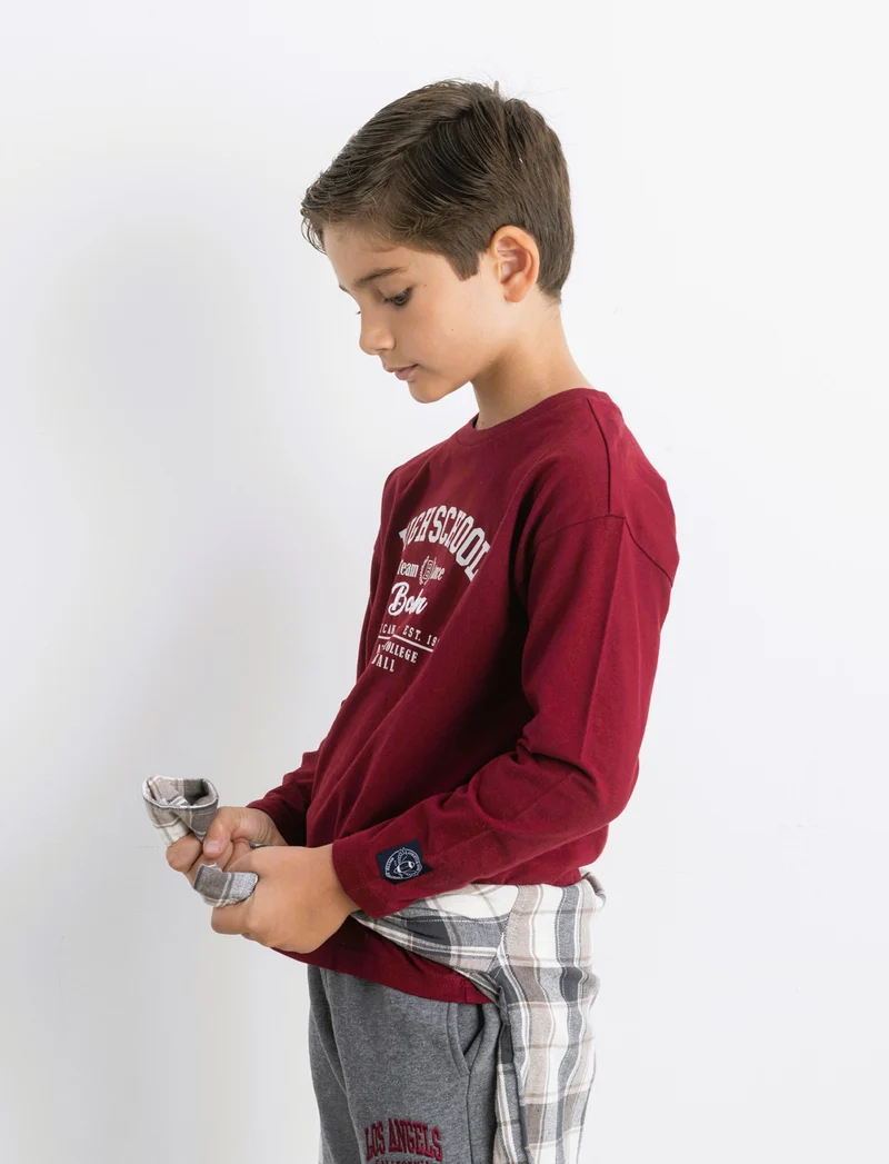 T-shirt con stampa - Bordeaux