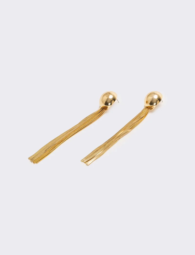 Orecchini con catenine schiacciate - Oro