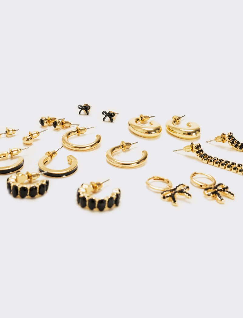 Orecchini 9 paia assortiti - Oro