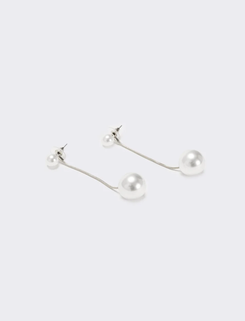 Orecchini lunghi con perle - Argento