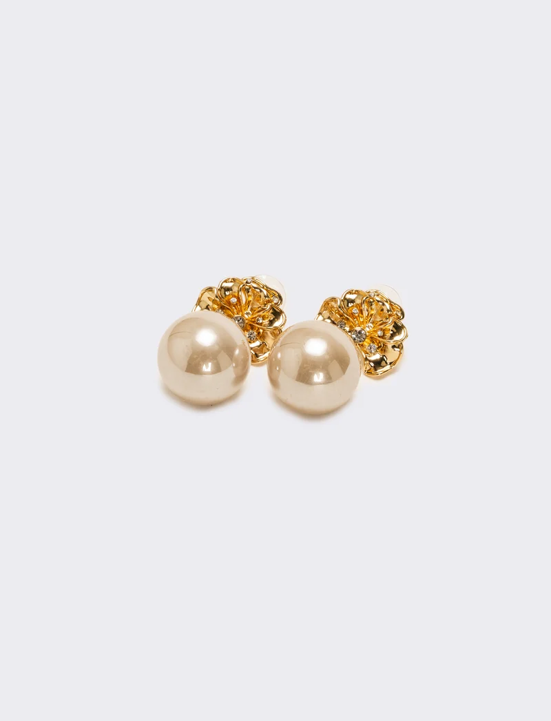 Orecchini con perle grandi - Beige