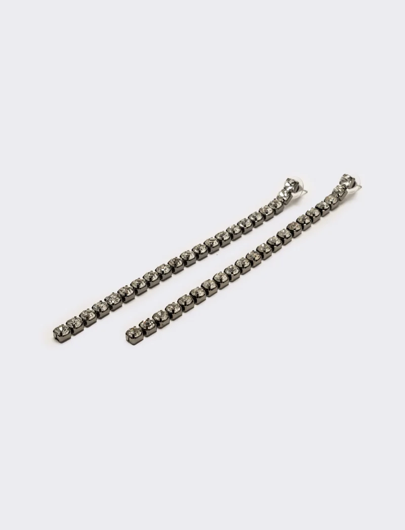 Orecchini fili pendenti con strass - canna di fucile