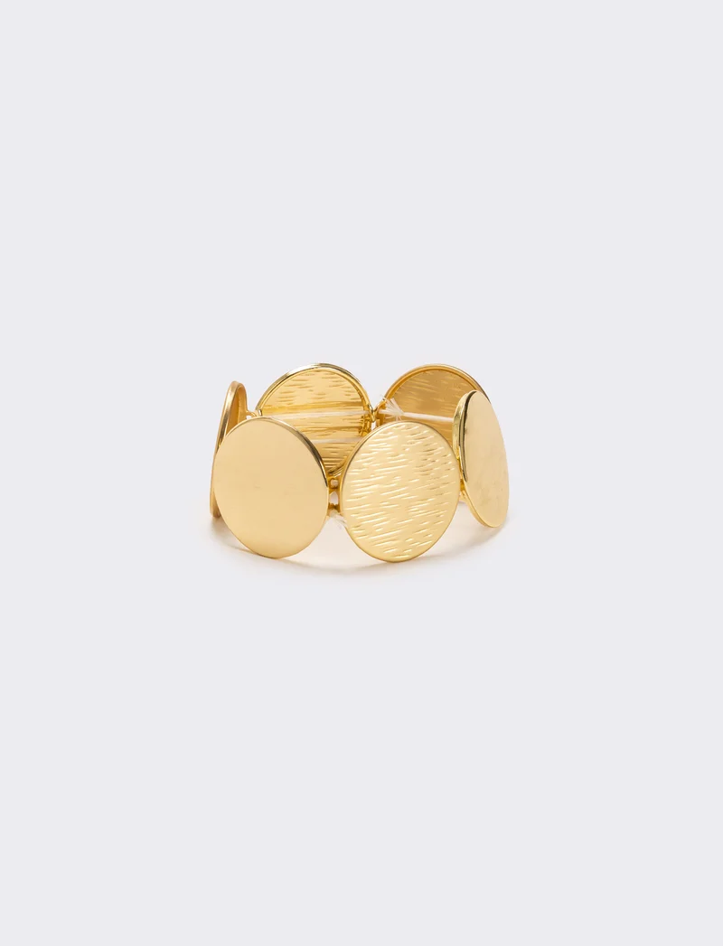 Bracciale bottoni rotondi lucido e opaco - Oro