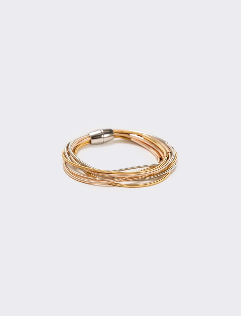 Bracciale multifilo in metallo - Multicolore