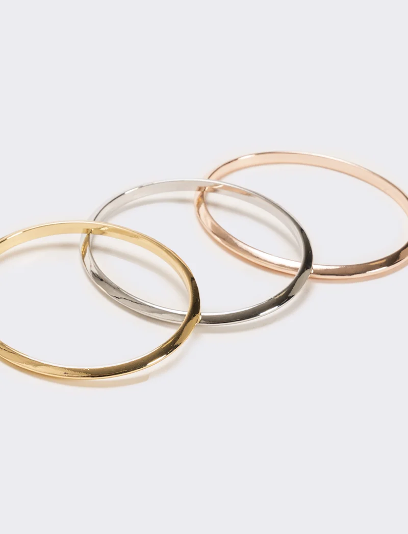 Card 3 bracciali oro argento e rose gold - Multicolore