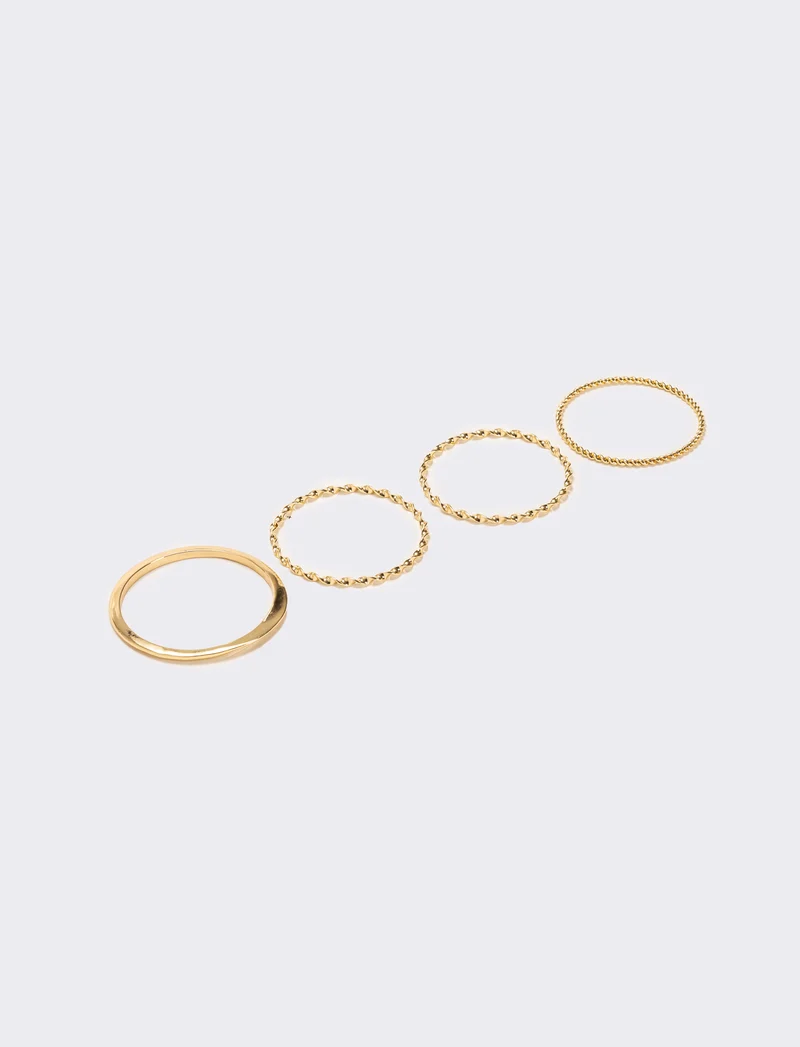 Card 4 bracciali a spirale e liscio - Oro
