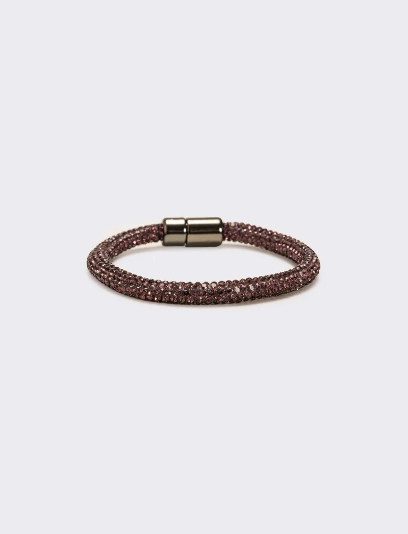 Bracciale strass chiusura a calamita - Viola