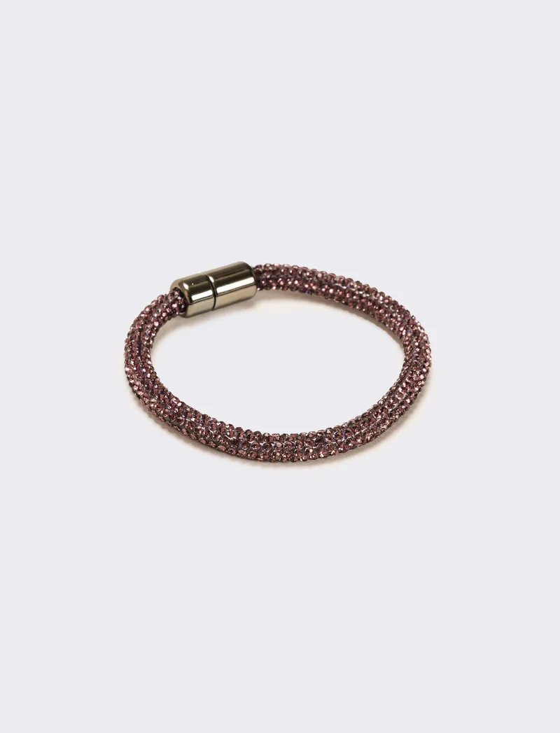 Bracciale strass chiusura a calamita - Viola