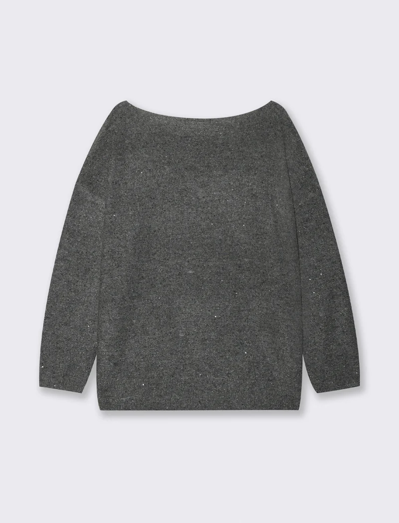 PULLOVER CON PAILLETES - Grigio mel.