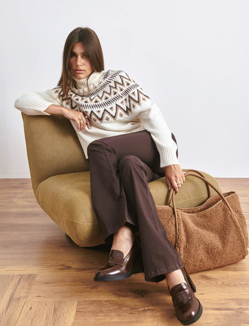 PULLOVER COLLO ALTO - Avorio