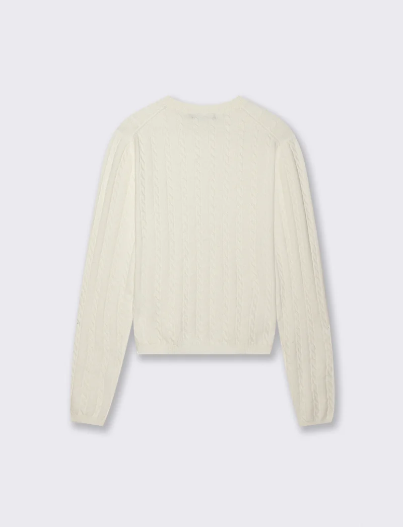 PULLOVER A TRECCE - Avorio